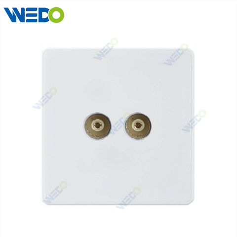 C85 Wall Switch Push On Off UK Standard Electric Switch Socket UK Standard White Gold TV SOCKET/ DOUBLE TV SOCKET