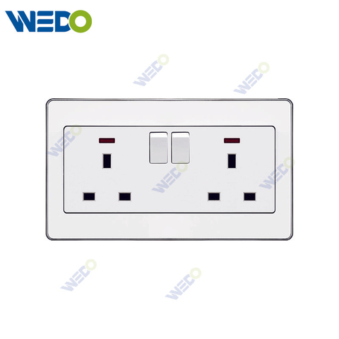 C73 DOUBLE 13A SWITCHED SOCKET Wall Switch Switch Wall Switch Socket Factory Simple Atmosphere Made In China 4 Gang 4 Wire 