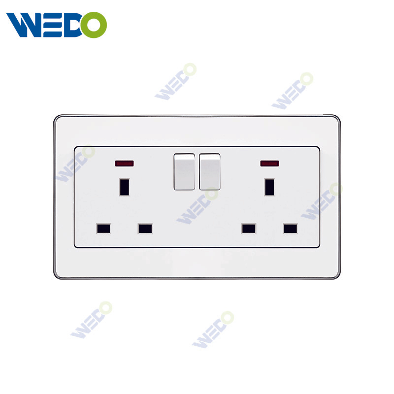 C73 DOUBLE 13A SWITCHED SOCKET Wall Switch Switch Wall Switch Socket Factory Simple Atmosphere Made In China 4 Gang 4 Wire 