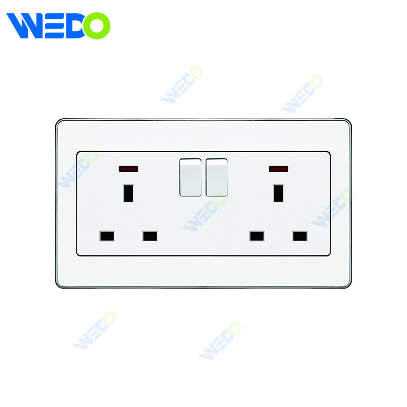 C73 DOUBLE 13A SWITCHED SOCKET Wall Switch Switch Wall Switch Socket Factory Simple Atmosphere Made In China 4 Gang 4 Wire 