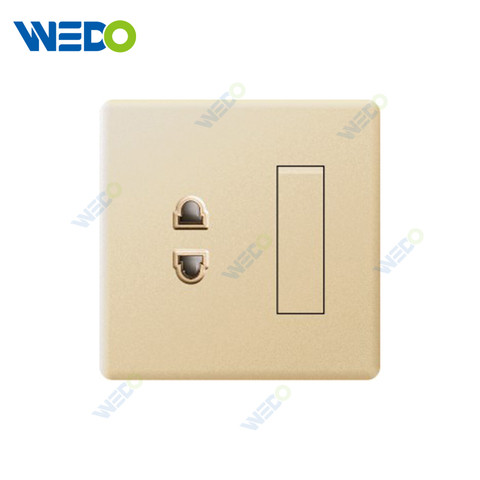 ULTRA THIN 1 Gang 1Way Switch and 2Pin socket Different Color Different Style Fashion Design Wall Switch 