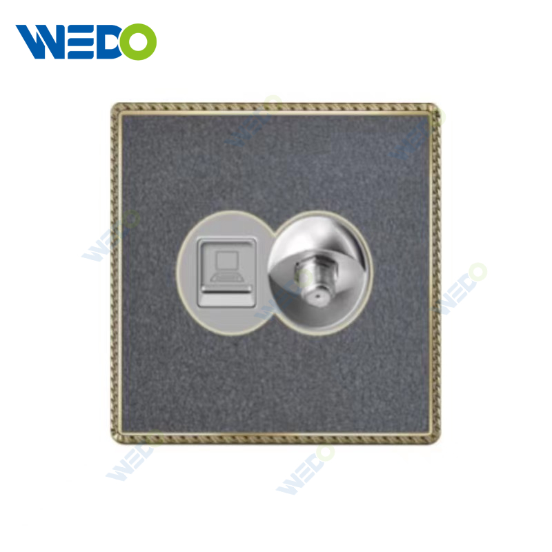 Acrylic Leather British Satellite/ Double Satellite/Satellite +TV/ Satellite +TEL Wall Switch, Electric Socket Switch
