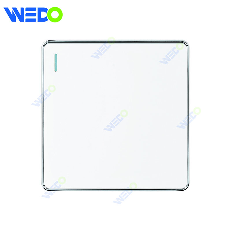 C72 China 1gang Electric Push Button Light Wall Switch Many Colors White Silver Gold with Chrome
