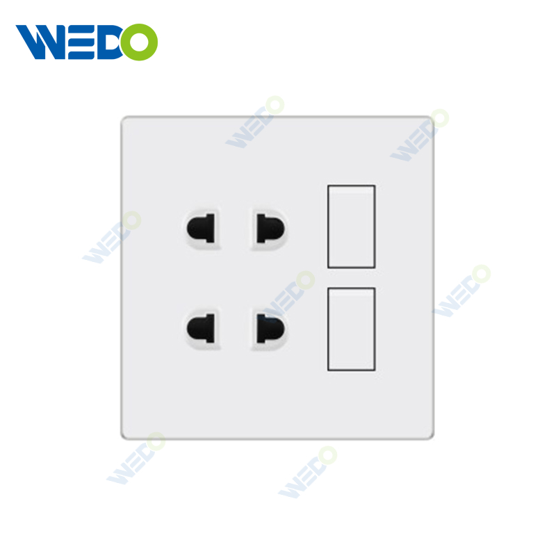 ULTRA THIN SERIES 1Gang 2Pin Switch Socket 86*86cm With PC Materical Different Color Home Socket 
