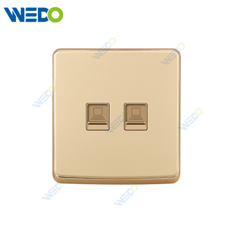 S1 Series TEL / Computer / Double TEL / Double Computer 250V Light Electric Wall Switch Socket 86*146cm PC Material with Chrome Frame Home Switches