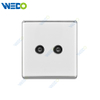 S2-W Home TV / Double TV Socket 16A 250V Light Electric Wall Switch Socket 86*86cm PC Material with Chrome Frame