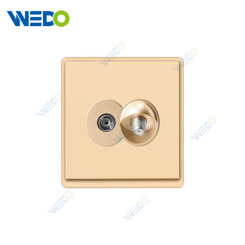 New Design PC Satellite/ Double Satellite/Satellite +TV/ Satellite +TEL Wall Switch Socket 86*86 mm For Home