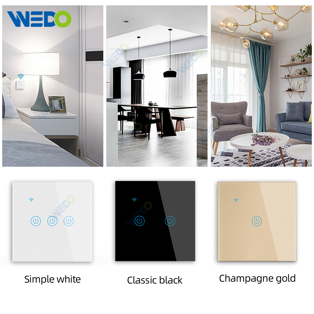 Europe Standard Alexa Google WIFI Family Voice Control Support Tuya Support Smart Life Smart Touch Switch 