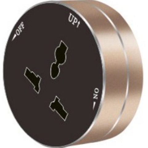 Track Socket in Plug & Socket Aluminum Wall Track Socket Embedded Orbital EU Movable Modular Power Rail Plug System Desktop Electrical Outlet Panel with Glod MF Round socket 