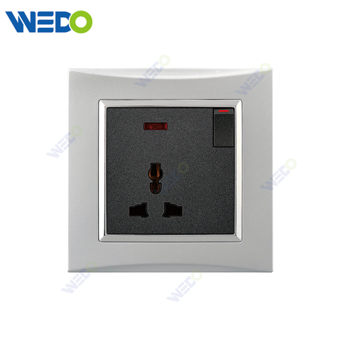 M3 Wenzhou Factory New Design Electrical Light Wall Switch And Socket IEC60669 3PIN SWITCHED SOCKET WITH NEON