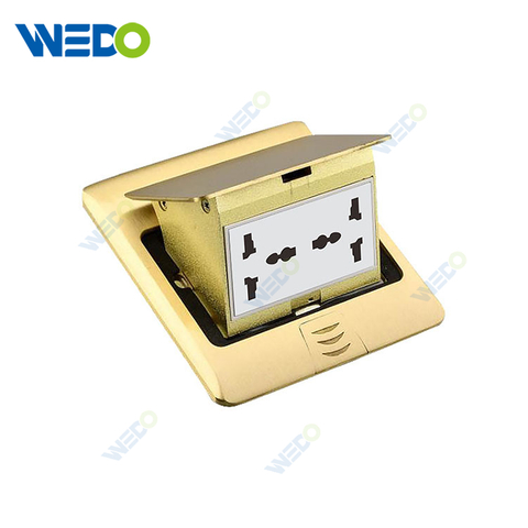 16A 250V 2 Gang ,multi 3 Pin Socket US Waterproof Box Brass Floor Socket