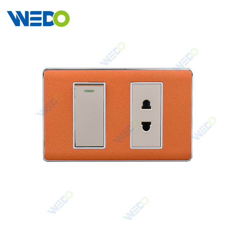 A32 High Quality Home UK Standard Aluminum Electric Wall Socket Switch 1gang 2 Pin Socket