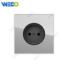 D90 Series French Socket 16A 250V Light Electric Wall Switch Socket Glass Plate+PC Bottom Material Modern Sockets