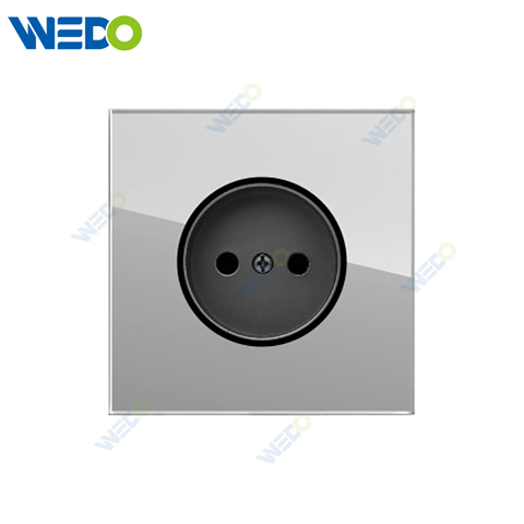 D90 Series French Socket 16A 250V Light Electric Wall Switch Socket Glass Plate+PC Bottom Material Modern Sockets