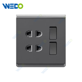 British Standard High Quality 2Gang Switch 2gang 2 Pin Socket Wall Switch Electrical Socket