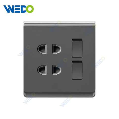 British Standard High Quality 2Gang Switch 2gang 2 Pin Socket Wall Switch Electrical Socket