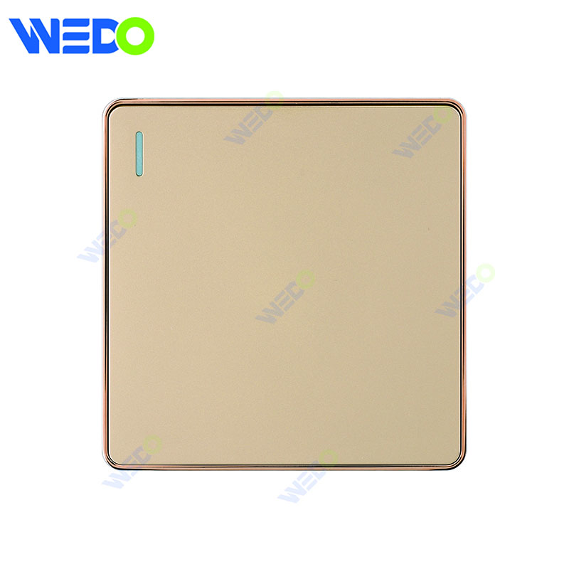 C72 China 1gang Electric Push Button Light Wall Switch Many Colors White Silver Gold with Chrome
