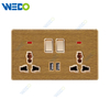 K8 Series Acrylic Double 13A MF Switched Socket with LED Light Ring+2USB 250V Light Electric Wall Switch Socket Home Switches Twist Pattern