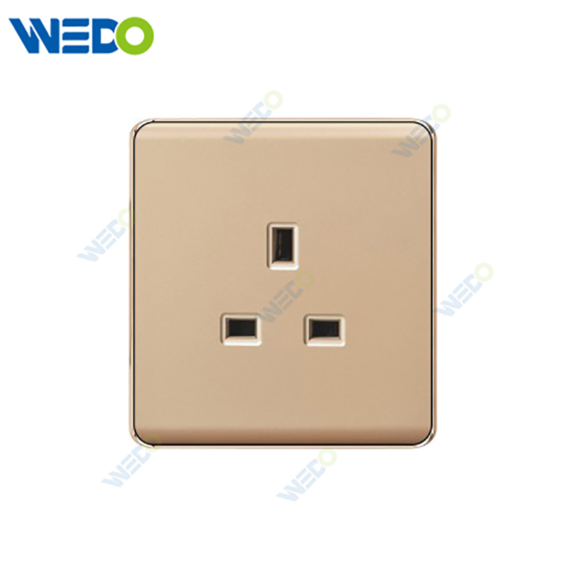 K2-P Series 13A Socket 250V Light Electric Wall Switch Socket 86*86cm PC Material with Chrome Frame Home Switches Twist Pattern