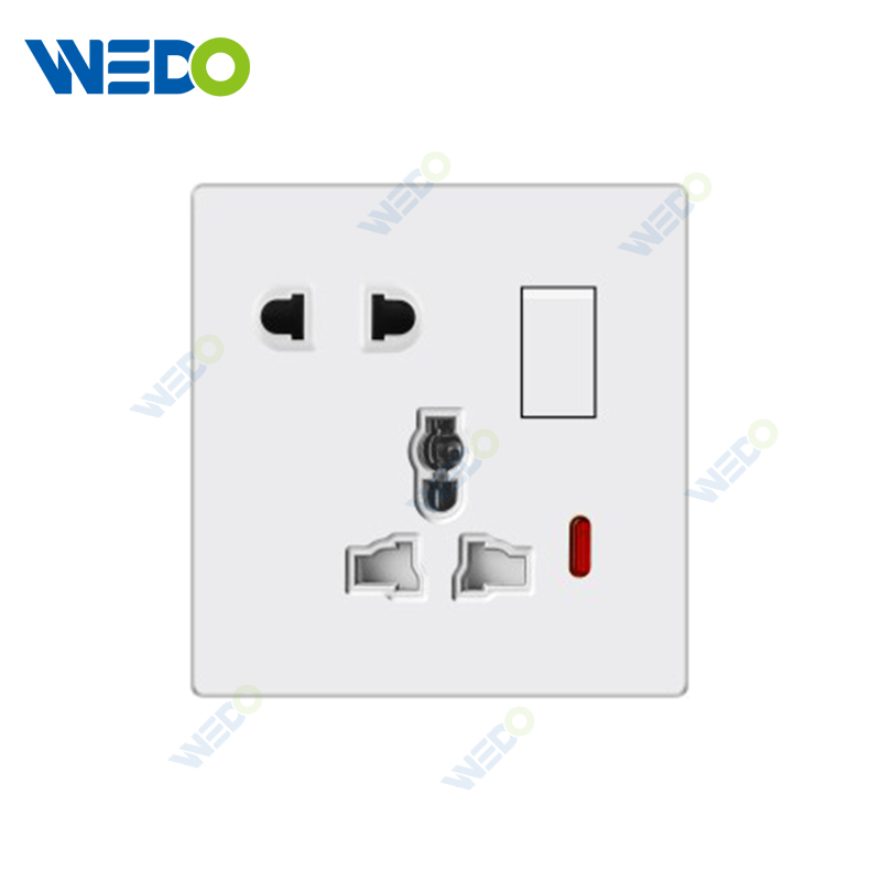 ULTRA THIN A5 Series 5pin MF socket w/without neon With PC Materical Different Color Different Style Fashion Design Wall Switch 