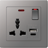 B10 MF switched socket, 1USB+1bpeC,neon 5 pin MF socket 5 pin MF switched socket 5 pin MF switched socket with neon 5 pin Mf switched socket with neon+USB+typeC