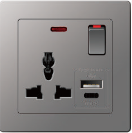 B10 MF switched socket, 1USB+1bpeC,neon 5 pin MF socket 5 pin MF switched socket 5 pin MF switched socket with neon 5 pin Mf switched socket with neon+USB+typeC